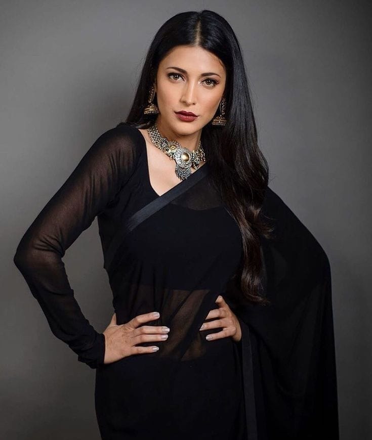 Midnight Grace Black Saree